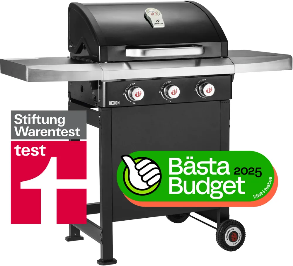 Gassgrill Rexon 3.0 Sort CI 12236 - Ansiktsløftning
