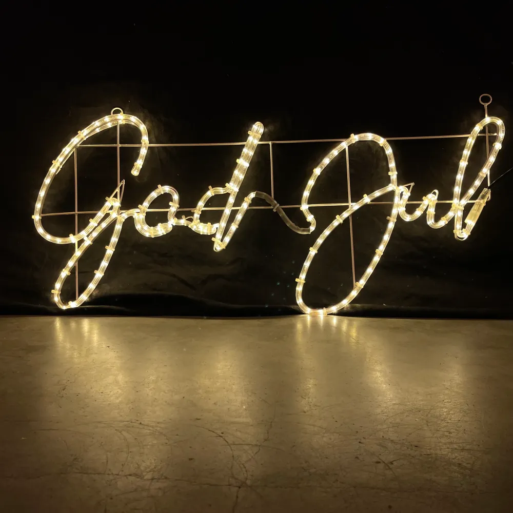 God Jul - Varmhvit LED-skilt - 110x48cm 5% autoflash