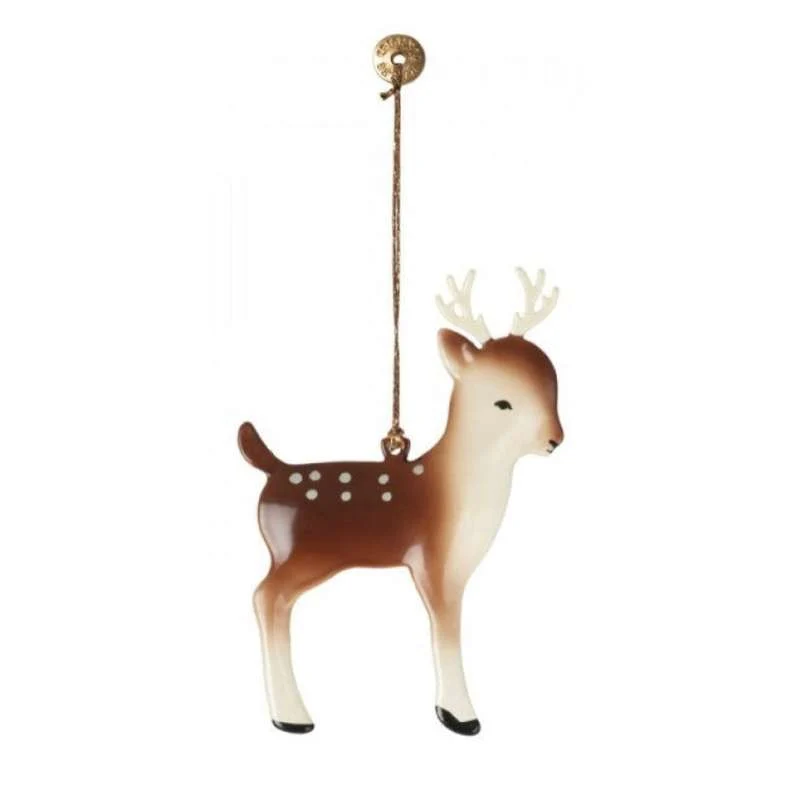 Maileg Juleornament i Metall - Bambi - Brun (9 cm.)
