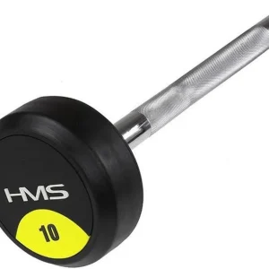 Curlstang 10kg gummibelagt, fast Z-stang til styrketrening – HMS – GSL-10
