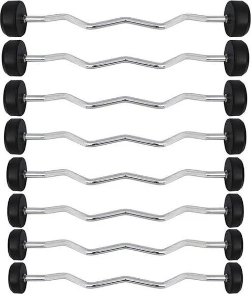 Curlstang 15kg fast, gummibelagt Z-stang styrketrening – HMS GSL-15