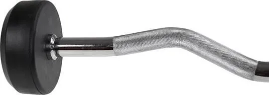 Curlstang 15kg fast, gummibelagt Z-stang styrketrening – HMS GSL-15