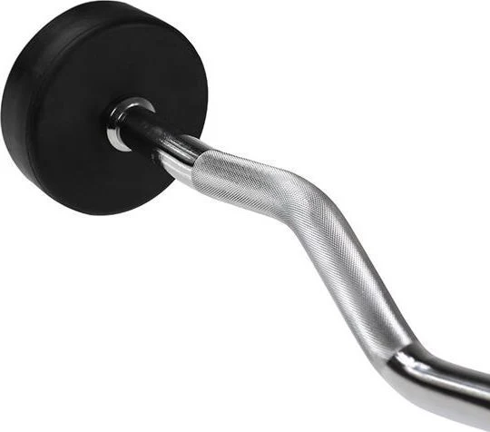 Curlstang 15kg fast, gummibelagt Z-stang styrketrening – HMS GSL-15