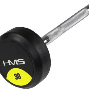 Curlstang fast 30kg, gummibelagt stål hjemmetrening – HMS – GSL-30