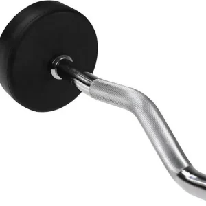 Curlstang fast 40kg, gummibelagt stål hjemmetrening – HMS – GSL-40