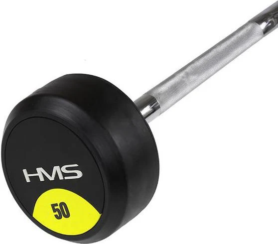 Vektstang 50kg rett, gummibelagt fast stang styrketrening – HMS – GSG-50