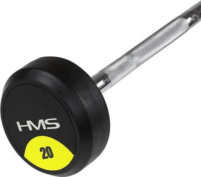 Vektstang EZ curlstang 20kg gummiert stål styrketrening HMS – GSL-20