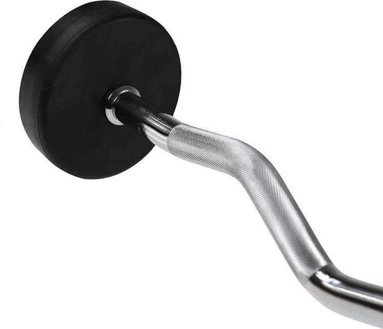 Vektstang EZ curlstang 20kg gummiert stål styrketrening HMS – GSL-20