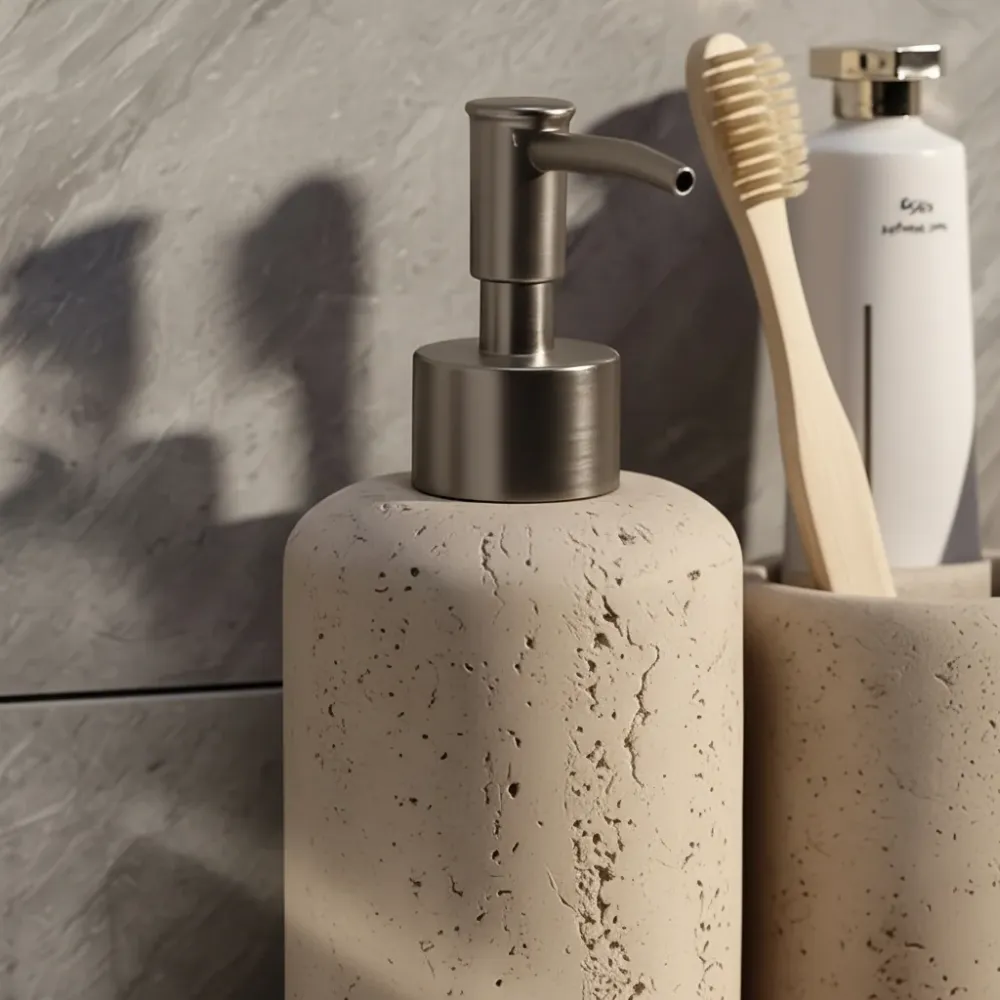 Harplast såpedispenser med rustfri pumpe - Stonelette