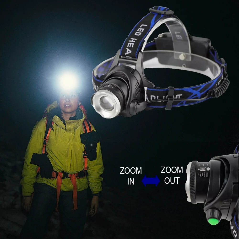 Hodelykt, 1800 lumen, m/justerbar fokus og zoom