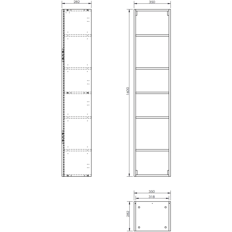 Høyskap bad 35 cm Hvit Høyglans 2 Dører Silent System UV-Beskyttelse Mexen Orio – 91A11-03016-2-BF00