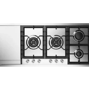 ILVE Professional Plus 120 cm innebygget gasskomfyr i rustfritt stål med 6 brennere og Dual