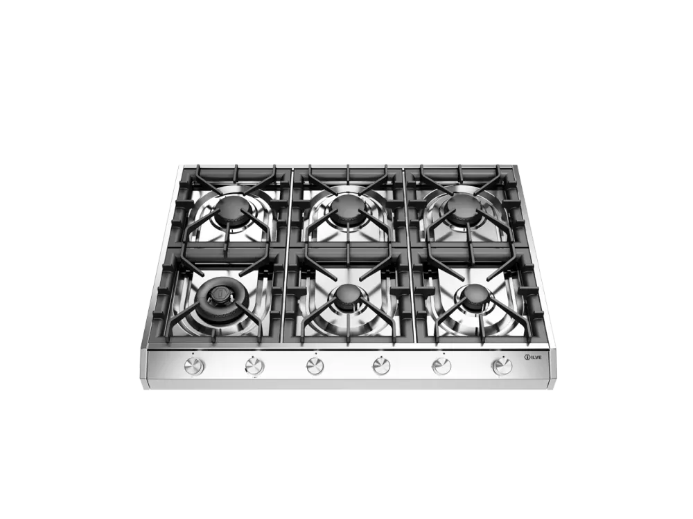 ILVE Professional Plus 90 cm frittstående gassplate med 6 brennere - Dual