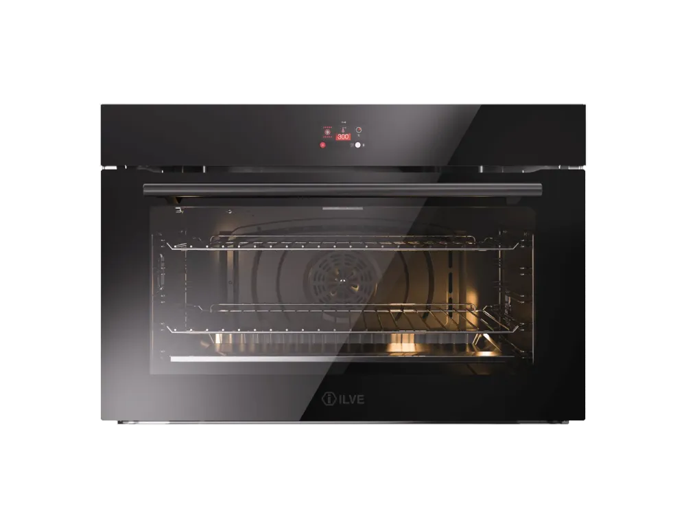 ILVE Professional Plus 90 cm svart glass TFT innbyggingsovn - Hydrolyse