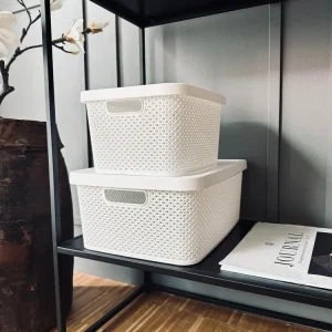 Kasse med lokk - Small VILA WHITE