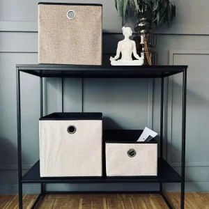 Kasse sammenleggbar - Lys beige liten