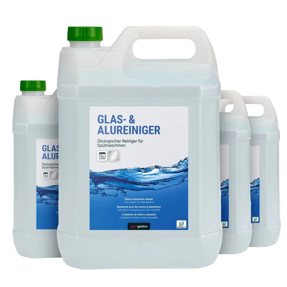(4 stk) Glass- og aluminiumsrengjøringsmiddel oppvaskmaskiner á 5 liter - Økologisk