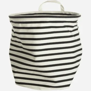 Vasketøyskurv med stropp og striper