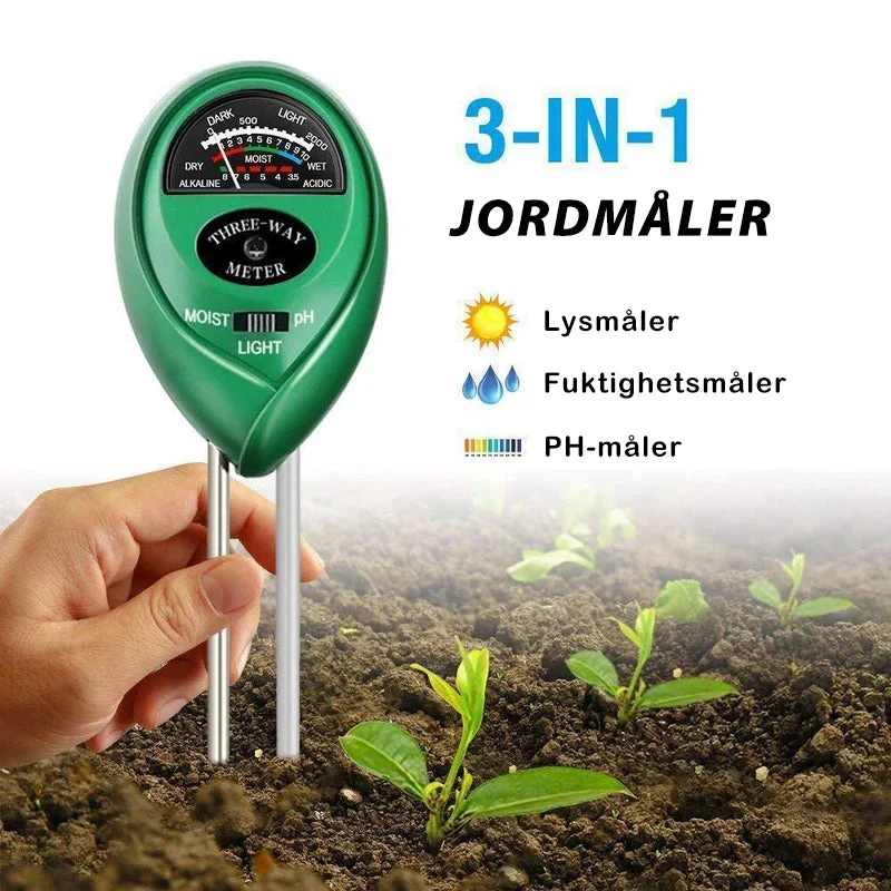 3-i-1 jordtestersett med måling av fuktighet(Gratis frakt)