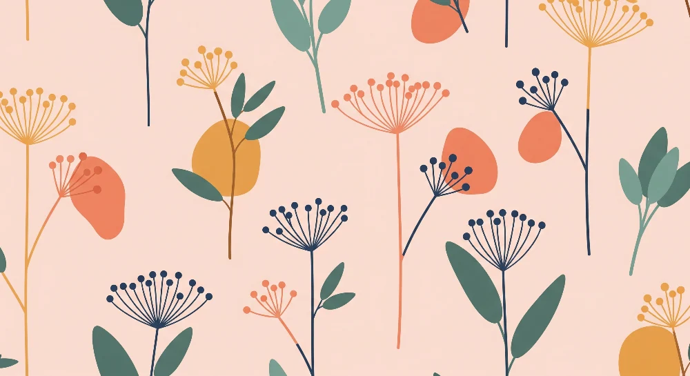Barnetapet med moderne blomstermønstre på pastellfarge