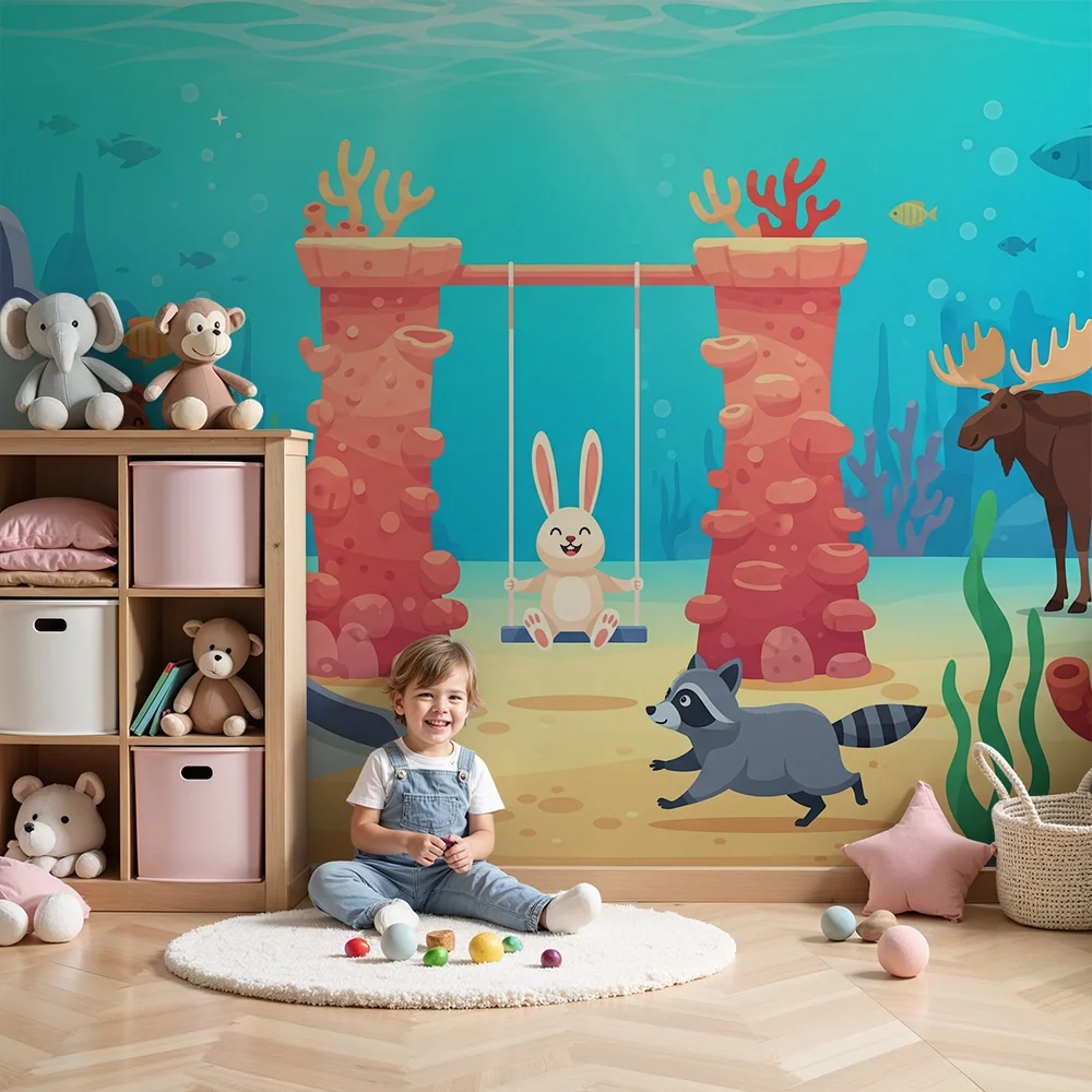 Barnetapet | Underwater eventyr med leken dyr