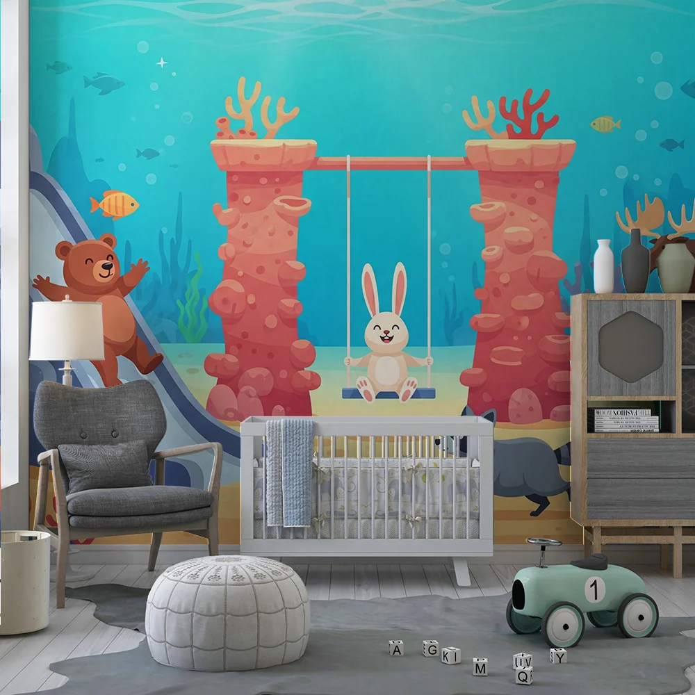 Barnetapet | Underwater eventyr med leken dyr