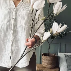 Blomst Magnolia - Hvit 88 cm