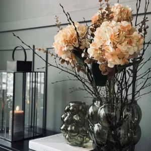 Blomst silke Hortensia Gyllen