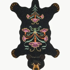 Blooming Black Bear Rug Large