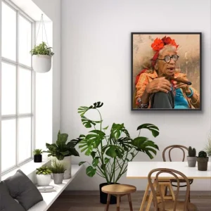 Cubansk kvinne med sigar - Farger 70x100 - UTSOLGT