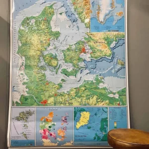 Danmarks kart - 97x137 cm