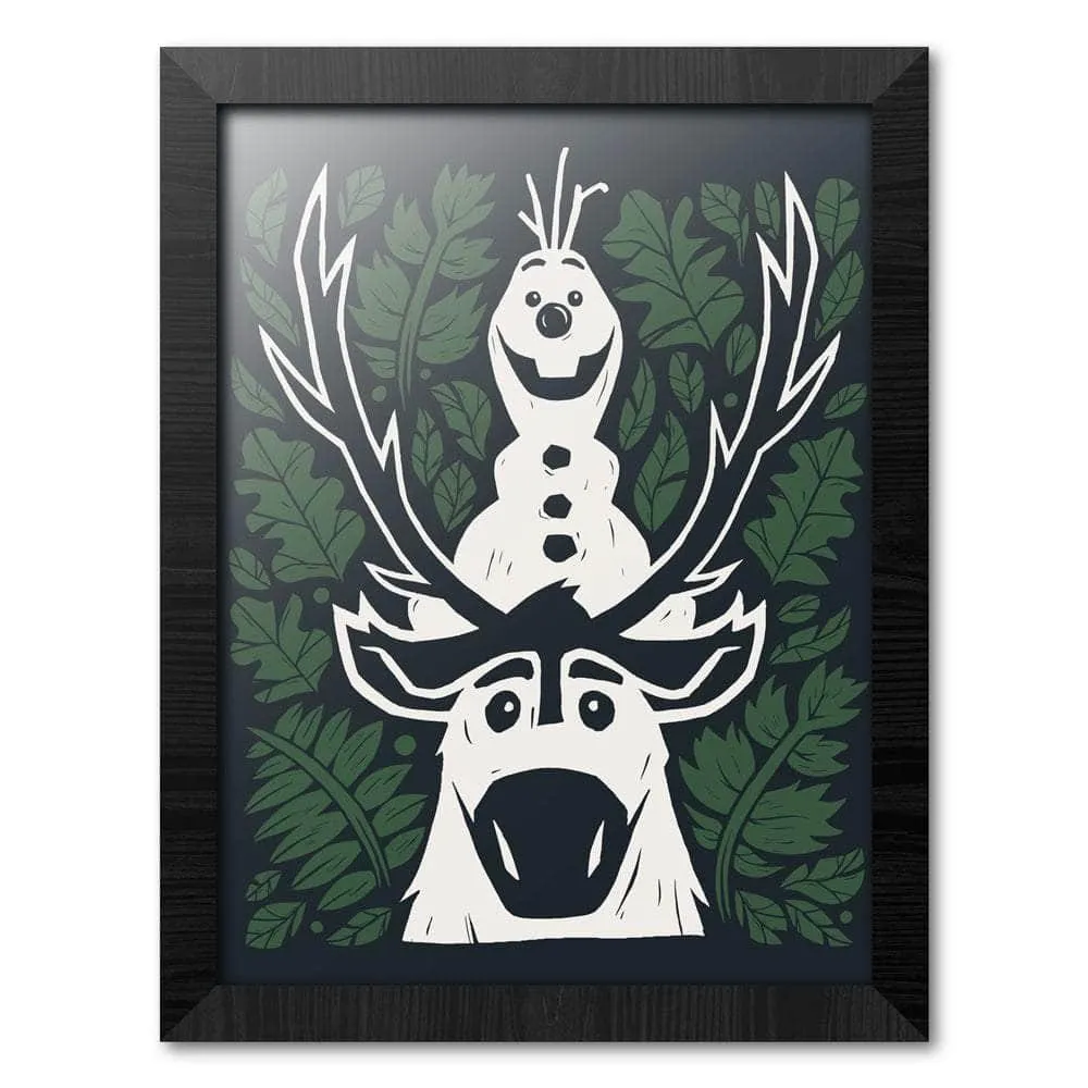 Disney's Frost 2 Innrammet Bilde 30 x 40 cm Olaf og Svein