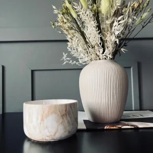 Duftelys Lav - Beige marmorstativ