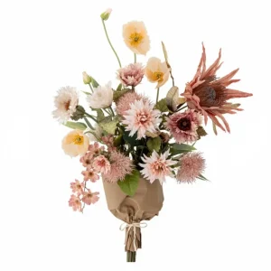Dust Buket, Rosa Kunstige Blomster
