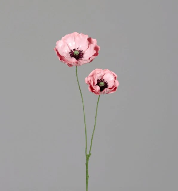 Folie-blomst med 2 hoder - Lys rosa