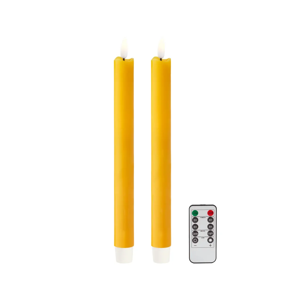 Gult LED-stearinlys - sett med 2