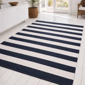 Gulvteppe BRED STRIB - 140x200cm koks / natur