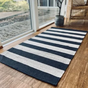 Gulvteppe BRED STRIB - 70x140cm koks / natur