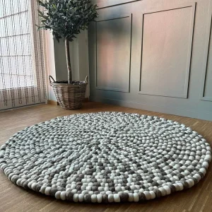 Gulvteppe m. Dots - Naturmix 120 cm