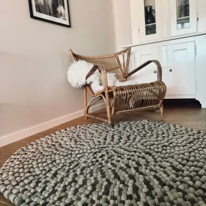 Gulvteppe m. Dots – Naturmix m. Grå 120 cm