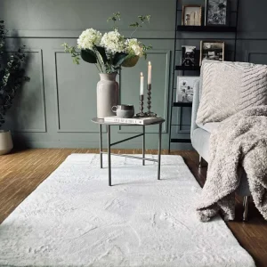 Gulvteppe Plys white