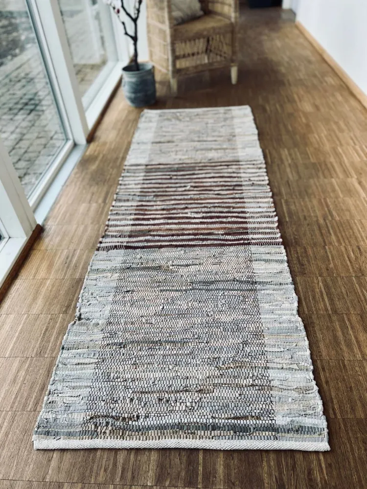 Gulvteppe i skinn - 70x200 cm Natur / Brun
