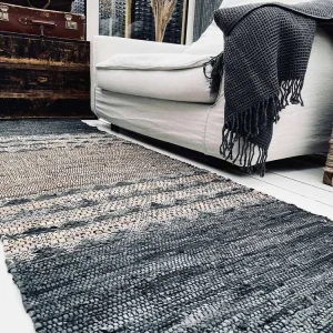 Gulvteppe i skinn - Naturfarget mønster - 70x200 cm