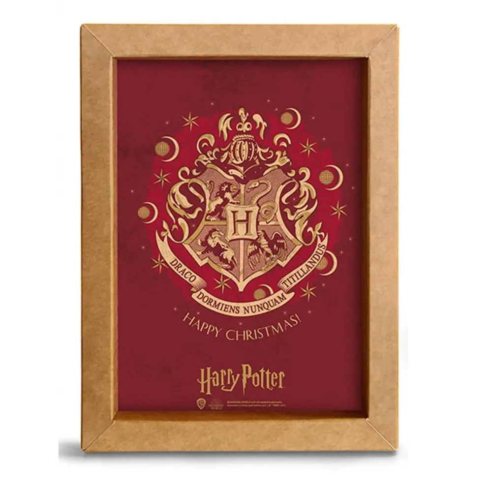 Harry Potter Innrammet Bilde 15x20 Hogwarts Christmas Rød