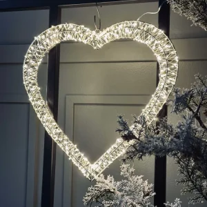 Hjerte med LED-lys - Godkjent inne og ute