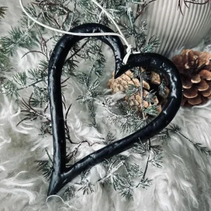 Hjerte med oppheng - Black aluminium