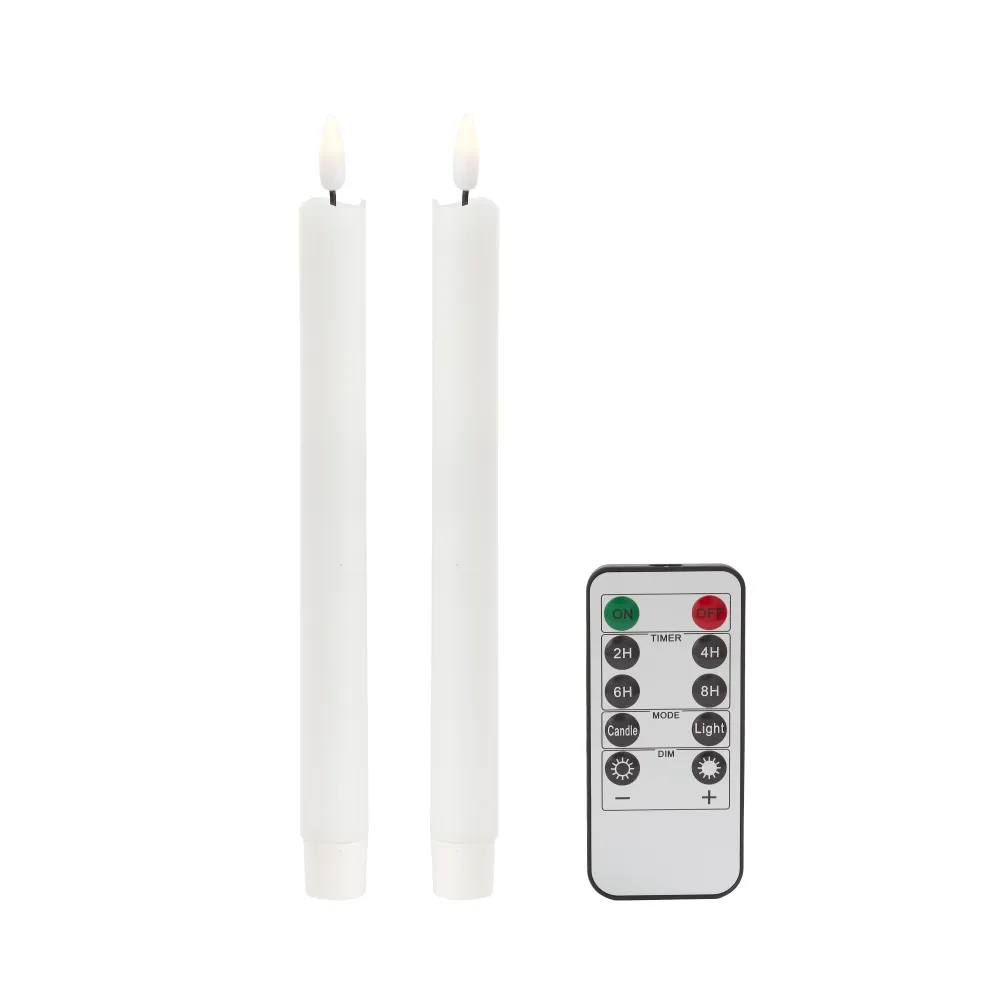 Hvite LED-stearinlys - sett med 2
