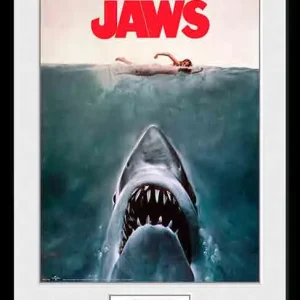 Jaws Innrammet Bilde 30 x 40 cm Key Art