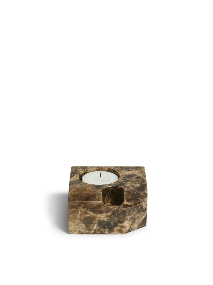 Jeu de dés 3 candle holder - Brown