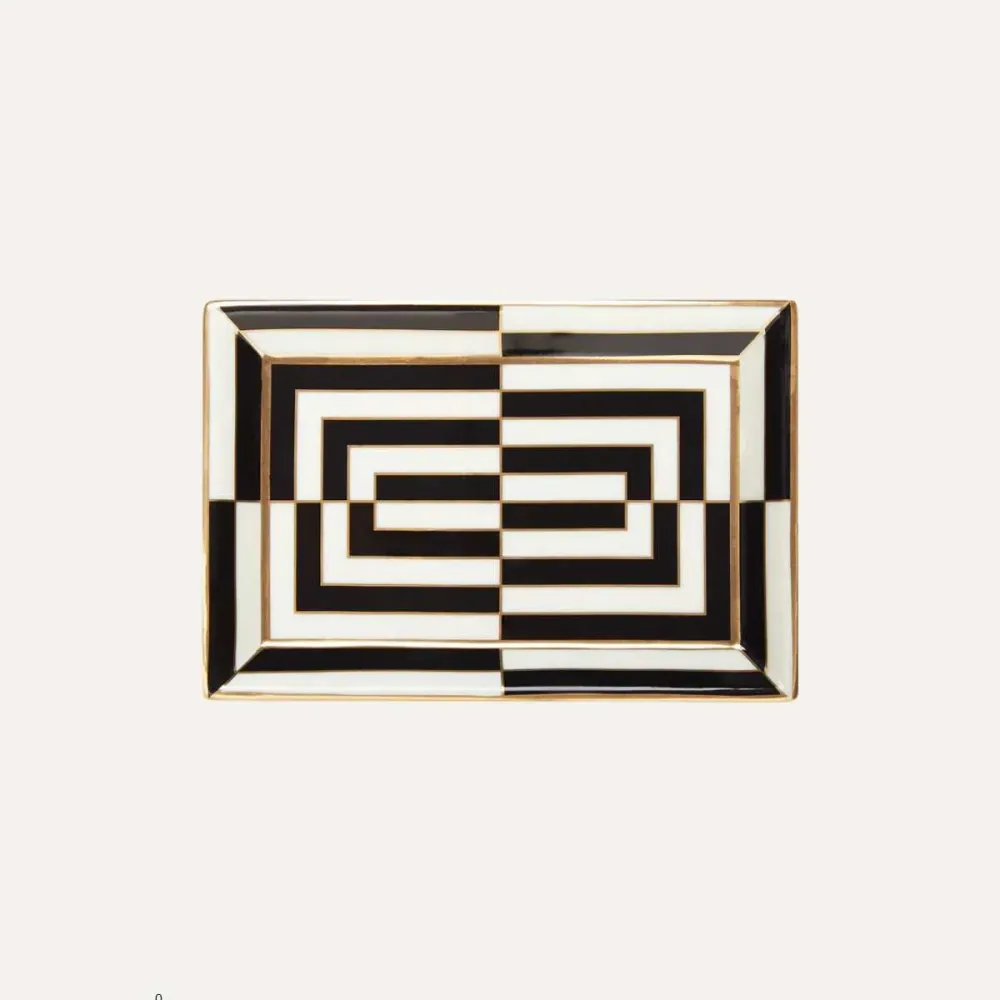 Jonathan Adler Op Art Square Rectannley Black/White
